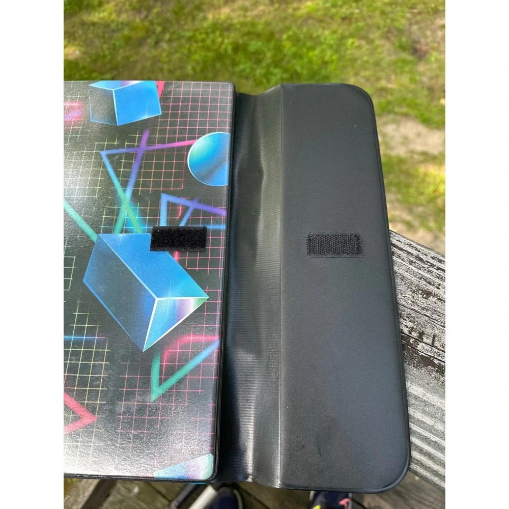Mead Trapper Keeper Binder Retro 80s Vaporwave Geometric Shapes with Portfolios